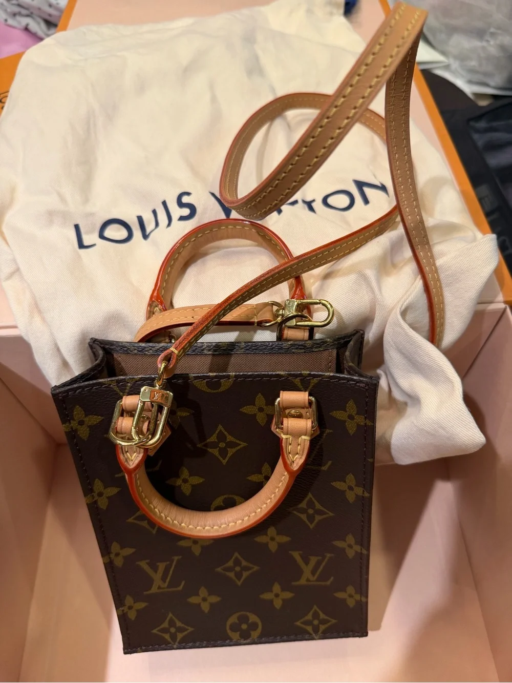 Louis Vuitton Petit Sac Plat Monogram Crossbody Bag